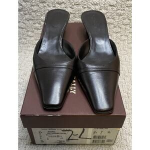 Bally Dark Brown Kid Leather Z-Lusa Slides Mules Shoes 9.5M Box